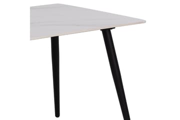 Sanjoan Rektangulärt Matbord 140 cm med Keramikskiva, Marmor- och Metallutseende - Vit - Möbler - Matplats - Matbord & köksbord