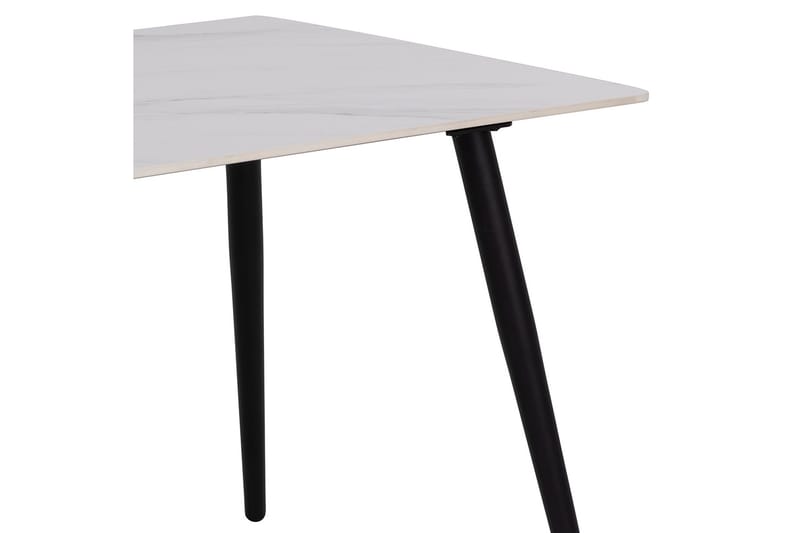 Sanjoan Rektangulärt Matbord 140 cm med Keramikskiva, Marmor- och Metallutseende - Vit - Möbler - Matplats - Matbord & köksbord