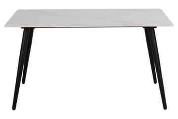 Sanjoan Rektangulärt Matbord 140 cm med Keramikskiva, Marmor- och Metallutseende - Vit - Möbler - Matplats - Matbord & köksbord
