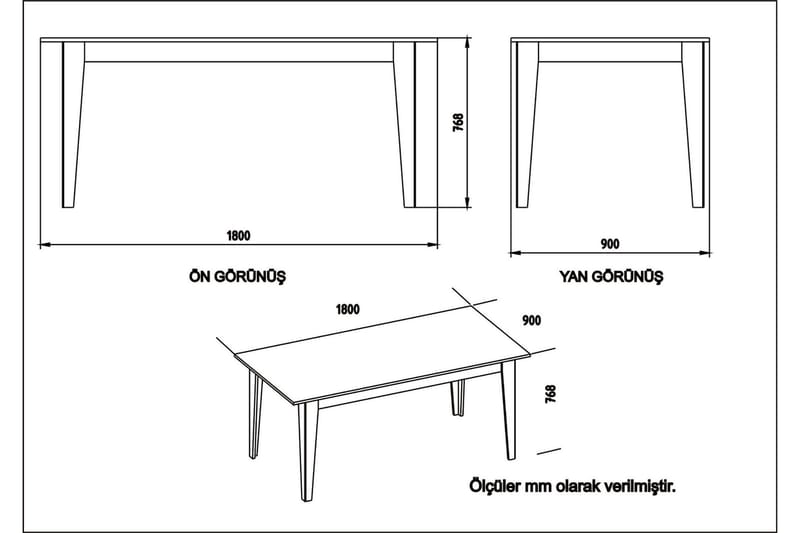 SEBEK Matbord 180 cm Valnöt/Svart - Bord - Matbord & köksbord