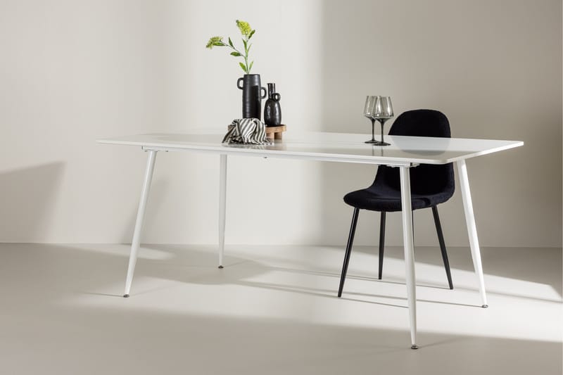 Silar Rektangulärt Matbord 180 cm med Metallutseende - Vit - Möbler - Matplats - Matbord & köksbord