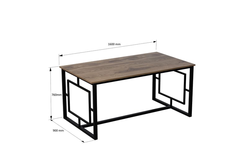 STENHESTRA Matbord 160 cm Brun/Svart - Möbler - Matplats - Matbord & köksbord