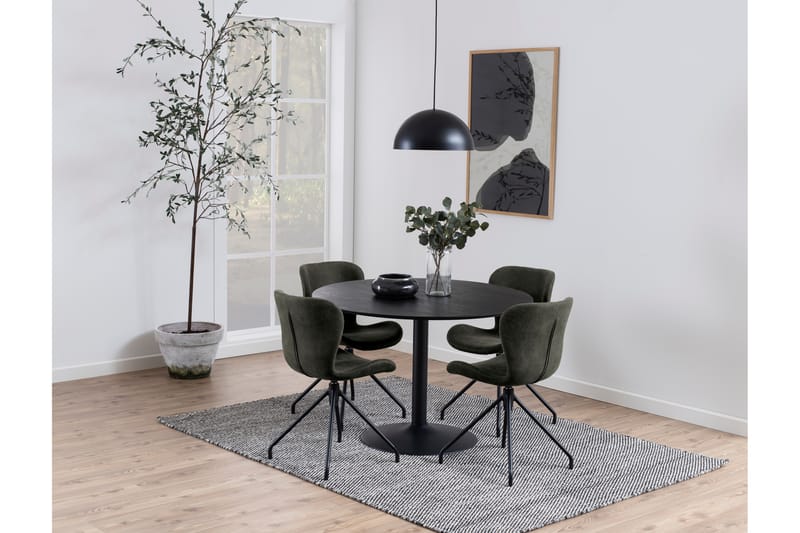 STENSOL Matbord 110 cm Runt Svart/Matt Svart - Möbler - Matplats - Matbord & köksbord
