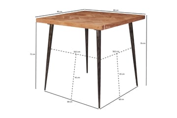 Synia Litet Kvadratiskt Matbord 80 cm i Massivt Trä med Ek- och Metallutseende - Beige - Möbler - Matplats - Matbord & köksbord