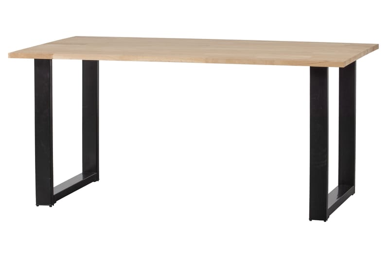 TABEA Matbord U-Formade Ben 160 cm Obehandlat Ek/Svart - Möbler - Matplats - Matbord & köksbord