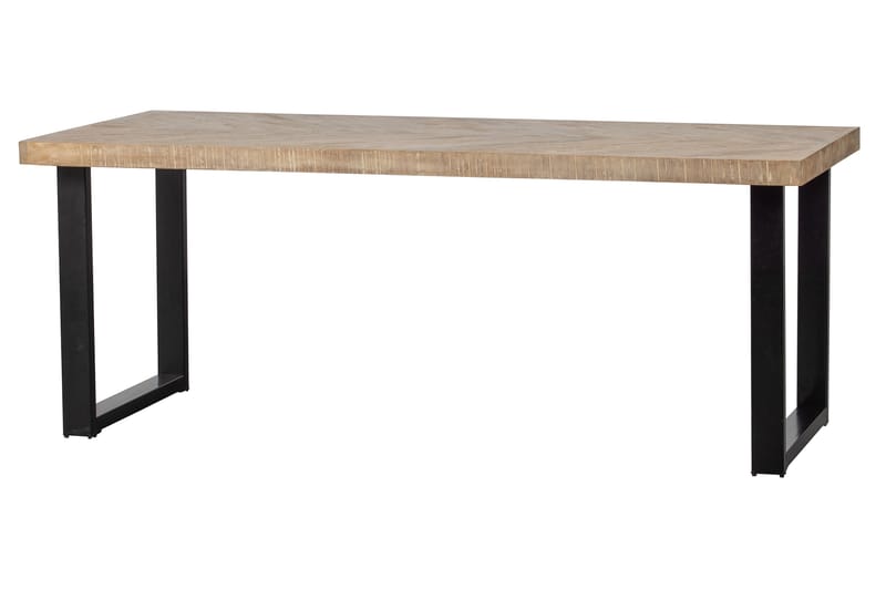TABEA Matbord U-Formade Ben 200 cm Spetskypert/Natur/Svart - Möbler - Matplats - Matbord & köksbord