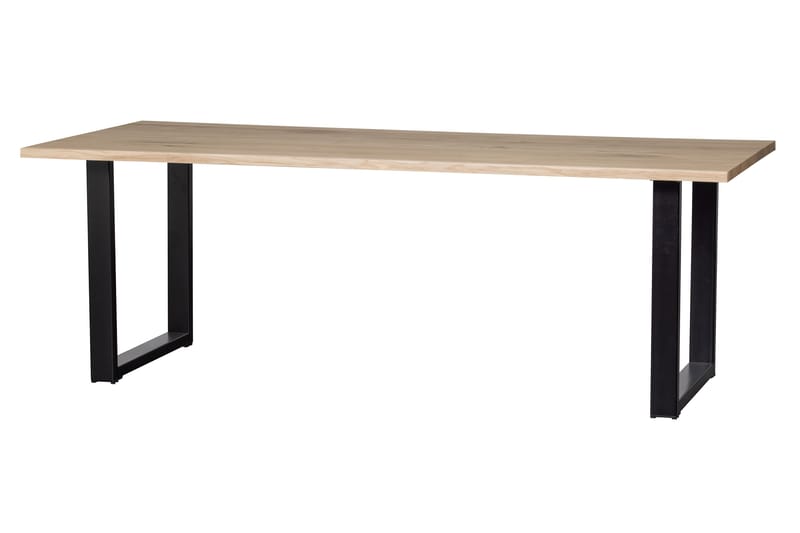 TABEA Matbord U-Formade Ben 220 cm Ek/Svart - Möbler - Matplats - Matbord & köksbord