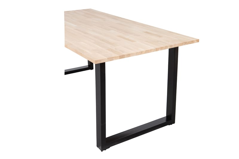 TABEA Matbord U-Formade Ben 220 cm Obehandlat Ek/Svart - Möbler - Matplats - Matbord & köksbord