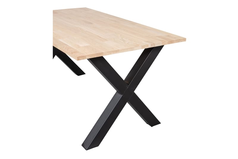 TABEA Matbord X-Formade Ben 160 cm Obehandlat Ek/Svart - Möbler - Matplats - Matbord & köksbord