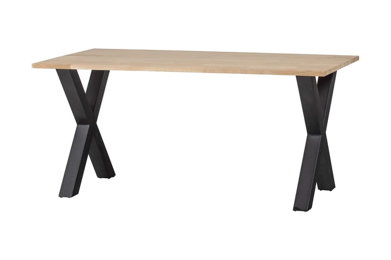 TABEA Matbord X-Formade Ben 180 cm Obehandlat Ek/Svart - Möbler - Matplats - Matbord & köksbord