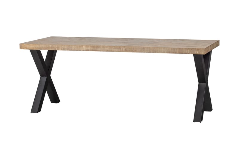 TABEA Matbord X-Formade Ben 180 cm Spetskypert/Natur/Svart - Möbler - Matplats - Matbord & köksbord