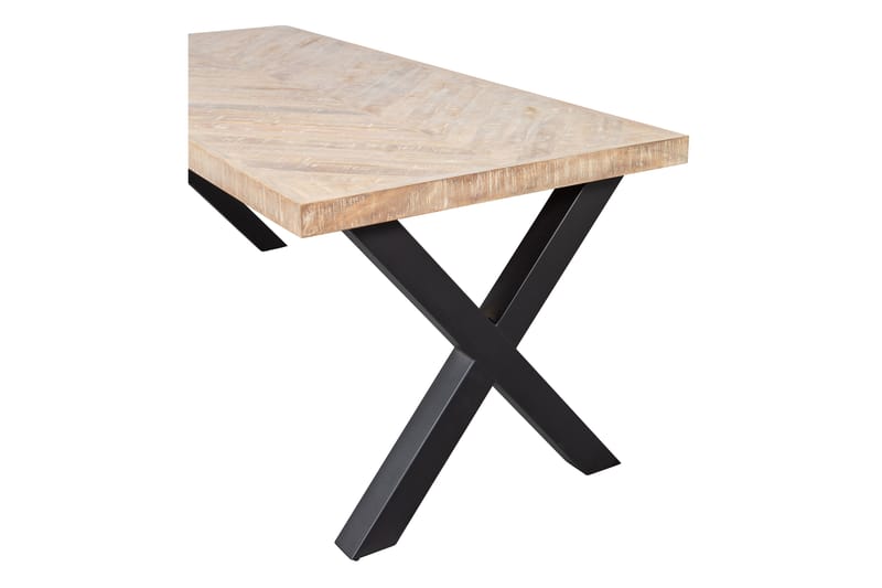 TABEA Matbord X-Formade Ben 180 cm Spetskypert/Natur/Svart - Möbler - Matplats - Matbord & köksbord