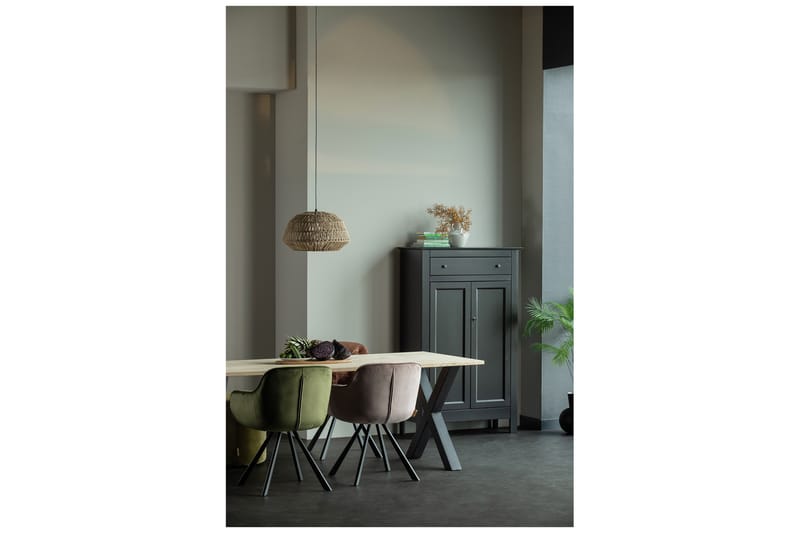 TABEA Matbord X-Formade Ben 200 cm Ek/Svart - Möbler - Matplats - Matbord & köksbord