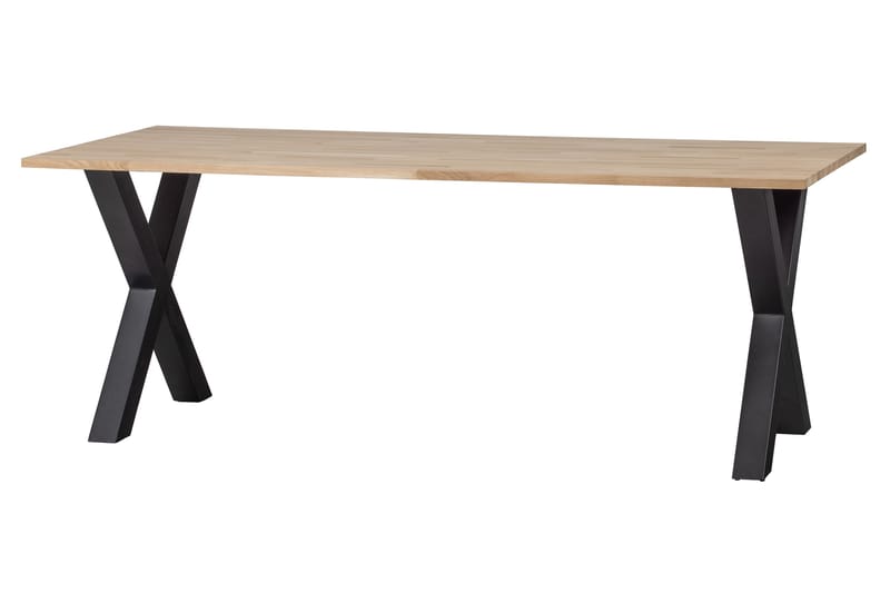 TABEA Matbord X-Formade Ben 200 cm Ek/Svart - Möbler - Matplats - Matbord & köksbord