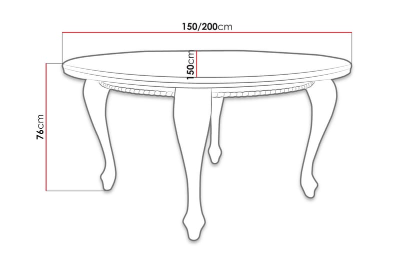 Tabell Förlängningsbart matbord 150 cm - Vit - Möbler - Matplats - Matbord & köksbord