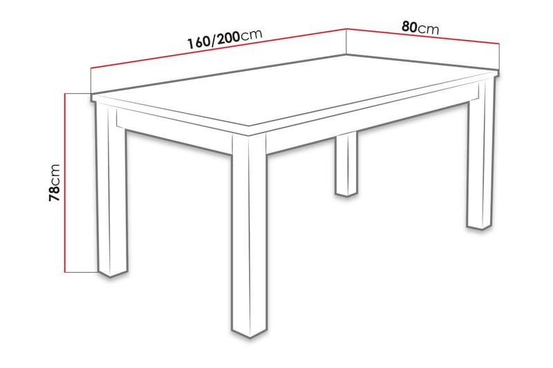 Tabell Förlängningsbart Matbord 160x80x78 cm - Trä/Natur - Bord - Matbord & köksbord