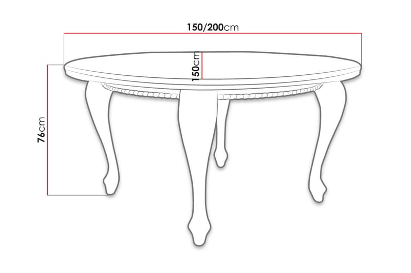 Tabell Matbord 150x150x76 cm - Vit - Bord - Matbord & köksbord