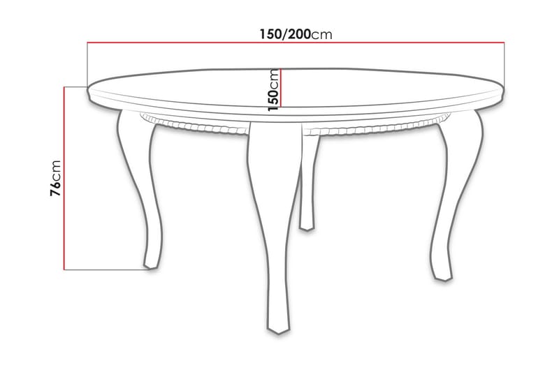 Tabell Matbord 150x150x76 cm - Vit - Bord - Matbord & köksbord