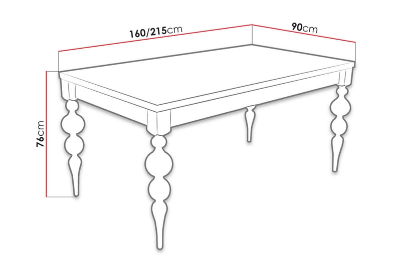 Tabell Matbord 160x90x76 cm - Trä/Natur - Möbler - Matplats - Matbord & köksbord