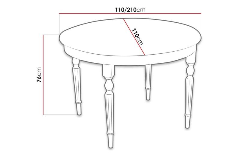Tabell Runt Matbord 110 cm i Trä med Ekutseende - Natur - Möbler - Matplats - Matbord & köksbord
