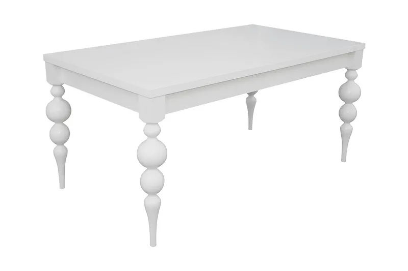 Tabell Utdragbart Rektangulärt Matbord 160 cm - Vit - Möbler - Matplats - Matbord & köksbord