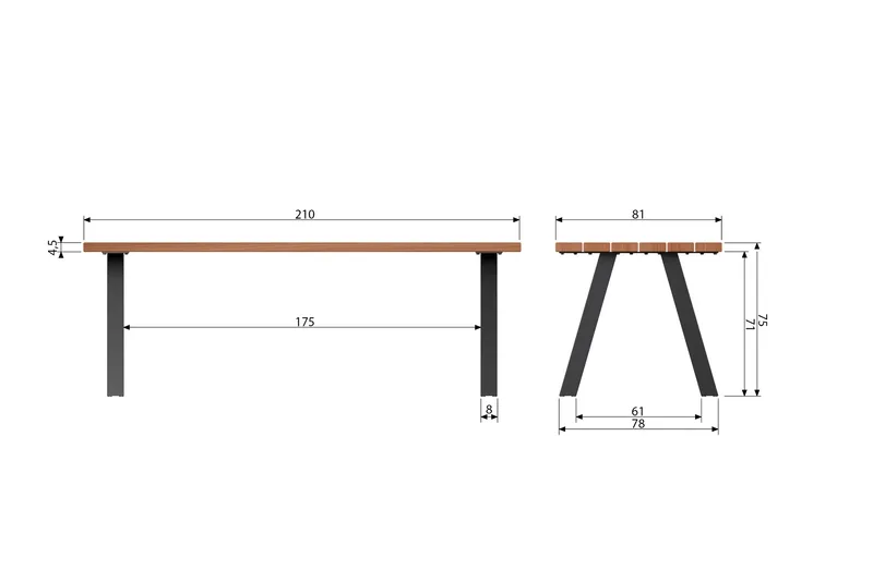 Tablo Matbord 210 cm - Natur - Möbler - Matplats - Matbord & köksbord