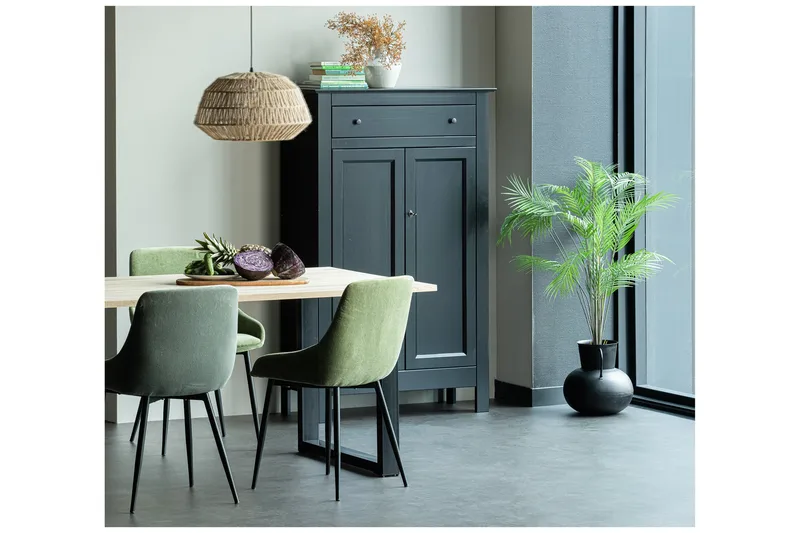 Tablo Matbord U-Formade Ben 160 cm Obehandlat - Ek/Svart - Möbler - Matplats - Matbord & köksbord