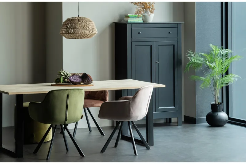 Tablo Matbord U-Formade Ben 200 cm - Ek/Svart - Möbler - Matplats - Matbord & köksbord