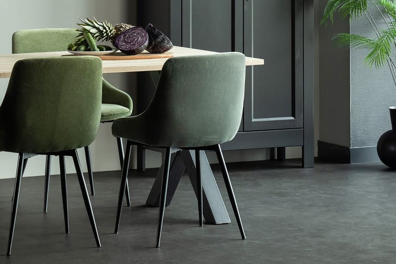 Tablo Matbord X-Formade Ben 160 cm Obehandlat - Ek/Svart - Möbler - Matplats - Matbord & köksbord