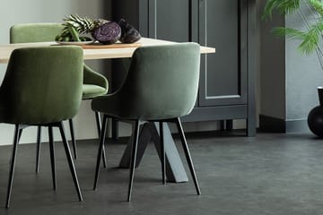 Tablo Matbord X-Formade Ben 160 cm Obehandlat - Ek/Svart - Möbler - Matplats - Matbord & köksbord