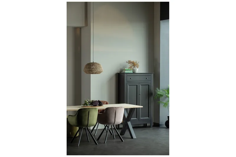 Tablo Matbord X-Formade Ben 200 cm - Ek/Svart - Möbler - Matplats - Matbord & köksbord