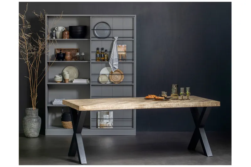 Tablo Matbord X-Formade Ben 200 cm - Spetskypert/Natur/Svart - Möbler - Matplats - Matbord & köksbord