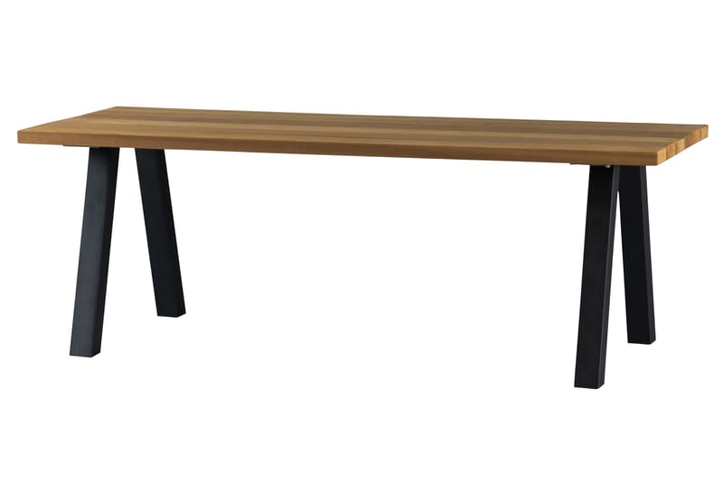 Tablo Stort Rektangulärt Matbord 200 cm i Trä med Ek- och Metallutseende - Brun|Svart - Möbler - Matplats - Matbord & köksbord
