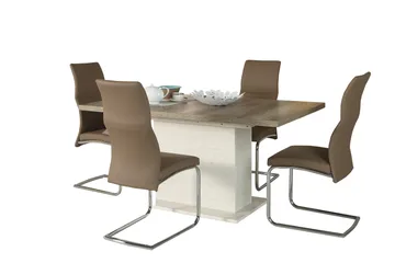 Talebi Matbord 90 cm - Brun/Vit - Möbler - Matplats - Matbord & köksbord