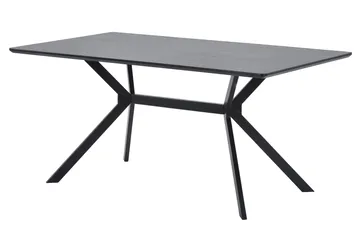 Tero Rektangulärt Matbord 160 cm i Metall och Trä med Mörkt Träutseende - Svart - Möbler - Matplats - Matbord & köksbord