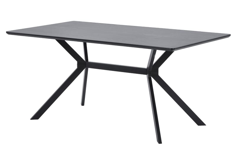 Tero Rektangulärt Matbord 160 cm i Metall och Trä med Mörkt Träutseende - Svart - Möbler - Matplats - Matbord & köksbord
