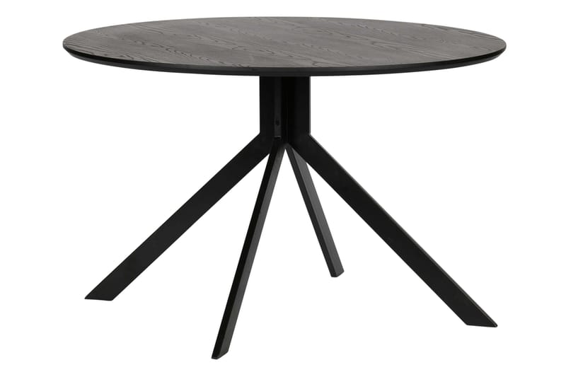 Tero Runt Matbord 120 cm i Trä med Valnöts- och Metallutseende, Svart
