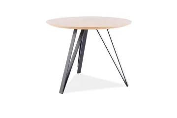 Thaleia Matbord 100 cm Runt - Ek/Mattsvart - Möbler - Matplats - Matbord & köksbord