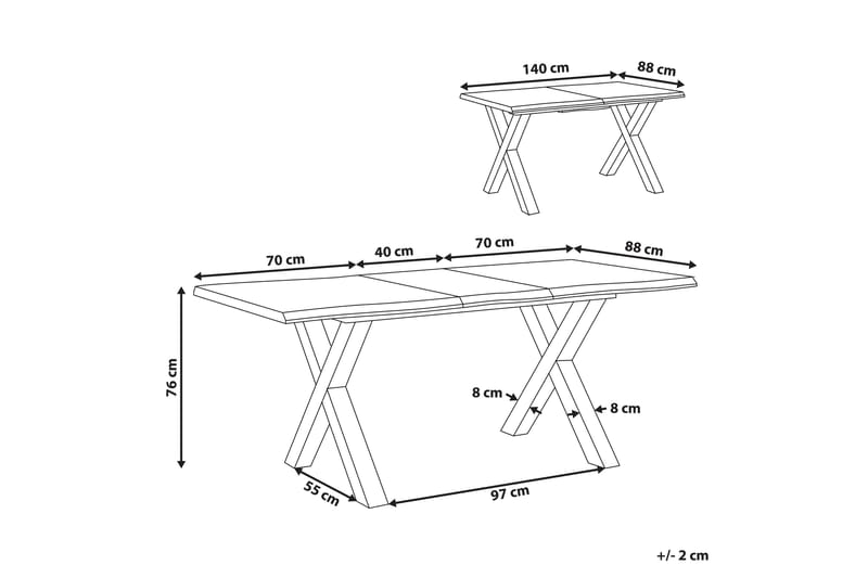 TRAXLER Matbord 180 cm Hopfällbart Ljus Trä/Svart - Möbler - Matplats - Matbord & köksbord
