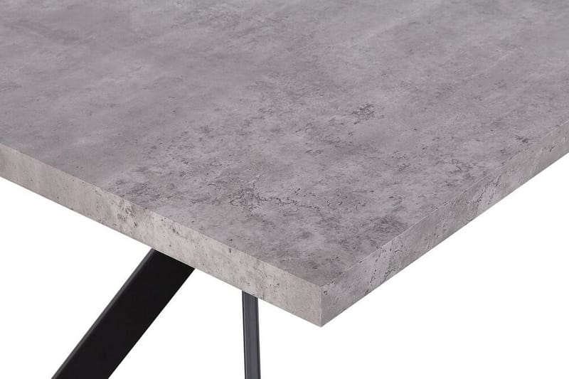 Trimboli Rektangulärt Matbord 160 cm i Trä och Metall med Betongutseende - Grå - Möbler - Matplats - Matbord & köksbord