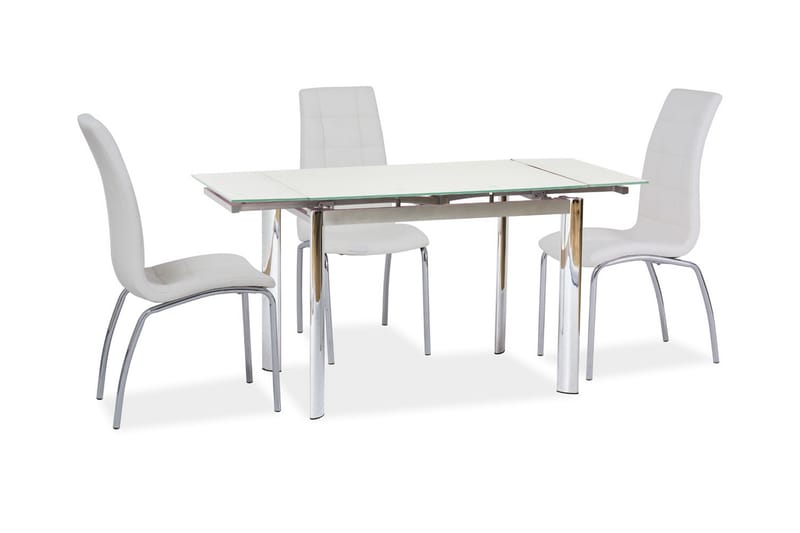 UANUCA Förlängningsbart Matbord 100 cm Glas/Vit/Silver - Bord - Matbord & köksbord