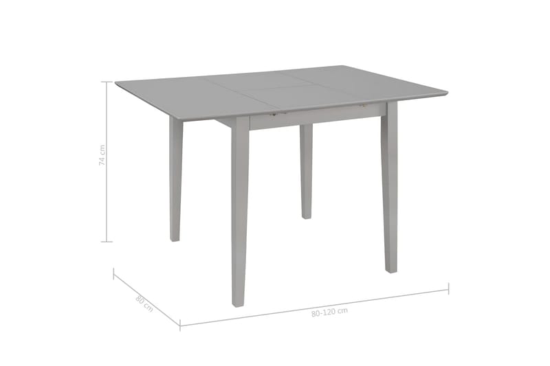Utdragbart matbord (80-120)x80x74 cm grå MDF - Grå - Bord - Matbord & köksbord
