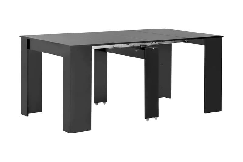 Utdragbart matbord svart högglans 175x90x75 cm - Svart - Möbler - Matplats - Matbord & köksbord
