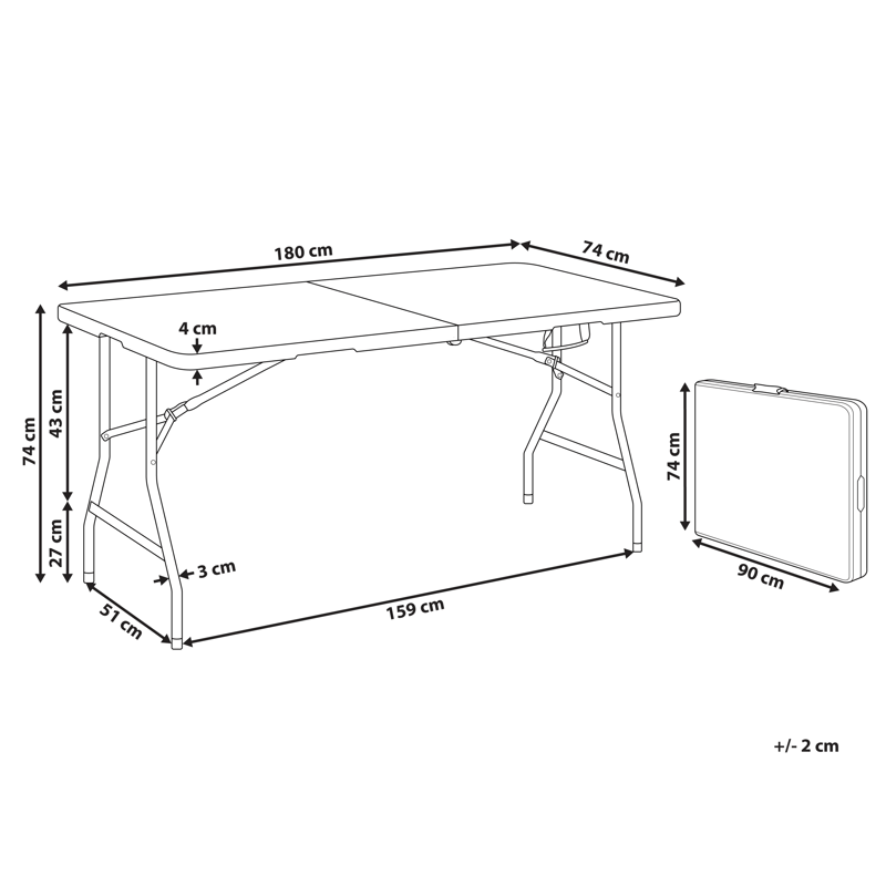 Matbord utomhus För 6 Personer Cugnoli 180 cm 74 cm - Vit/Silver - Utemöbler - Trädgårdsbord & Utebord - Matbord ute