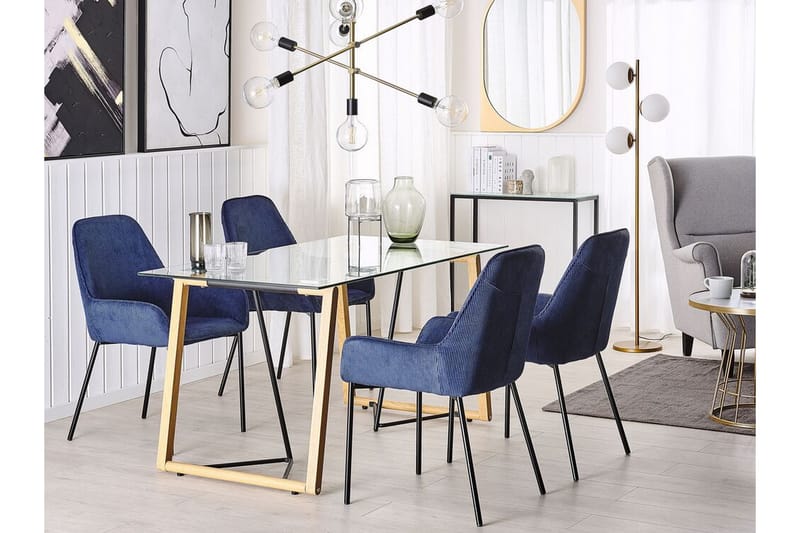 VASHON Matbord 140 cm Glas/Ljusbrun/Svart - Möbler - Matplats - Matbord & köksbord