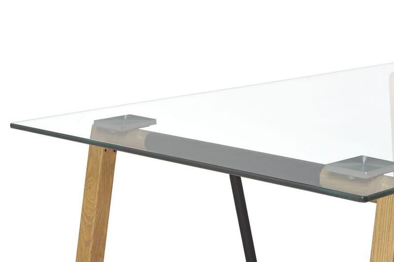 VASHON Matbord 140 cm Glas/Ljusbrun/Svart - Möbler - Matplats - Matbord & köksbord