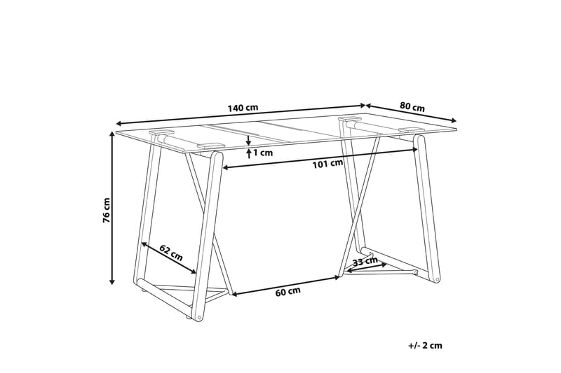 VASHON Matbord 140 cm Glas/Ljusbrun/Svart - Möbler - Matplats - Matbord & köksbord