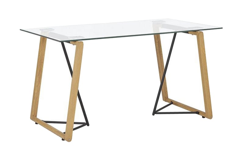 VASHON Matbord 140 cm Glas/Ljusbrun/Svart - Möbler - Matplats - Matbord & köksbord