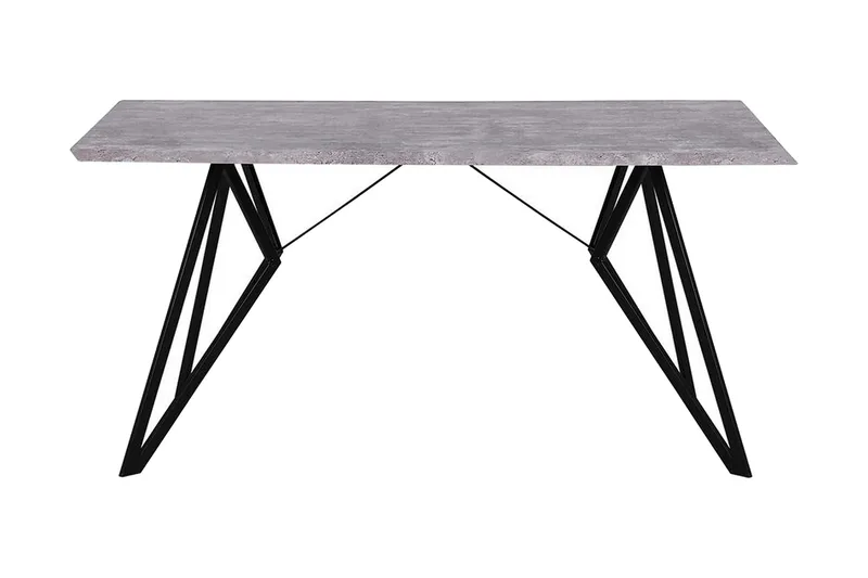 Verd Rektangulärt Matbord 160 cm i Trä och Metall med Betongutseende, Grå