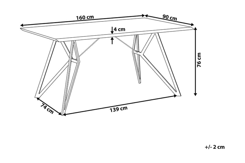 Verd Rektangulärt Matbord 160 cm i Trä och Metall med Betongutseende - Grå - Möbler - Matplats - Matbord & köksbord